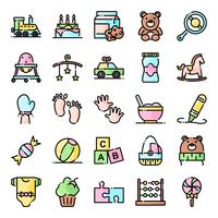 Pack de iconos de baby shower vector