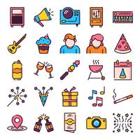 Party icons pack vector