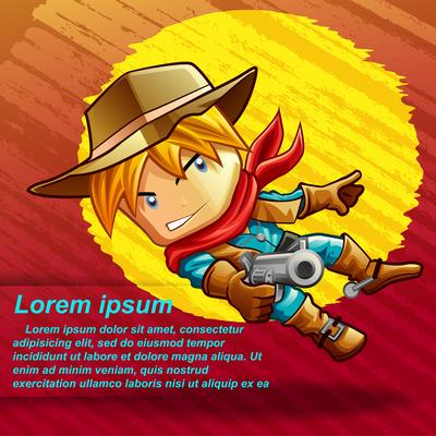 shooter character in cartoon style.