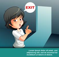 She is talking that exit door. vector