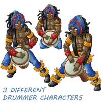 3 drummer characters. vector