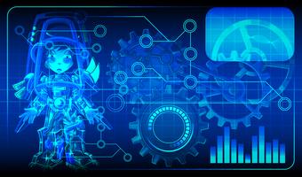 Android diagram in cartoon style. vector