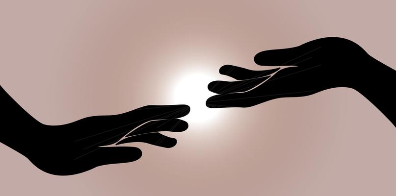 hand and other hand vector