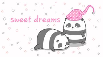 Panda is lulling its friend. vector