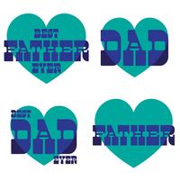 Father's Day mod typography graphics with blue hearts vector