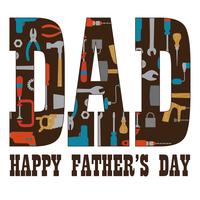 Father's Day typography graphic with tools vector