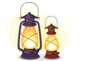 Old lantern vector