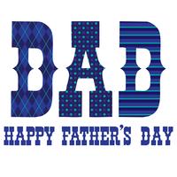 Father's Day typography graphics with blue patterns vector