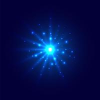 Abstract blue glow light burst explosion with magic bright sparkle center