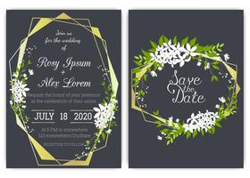 Wedding invitation card Floral hand drawn frame . vector