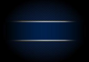 Carbon fiber background and texture and lighting with blue label and silver, gold line. vector