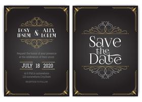 Vector set of invitation cards with  elements Wedding collection.