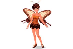 Cute butterfly fairy vector illustration