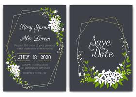 Wedding invitation card Floral hand drawn frame . vector