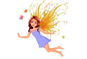 Beautiful nature fairy flying vector