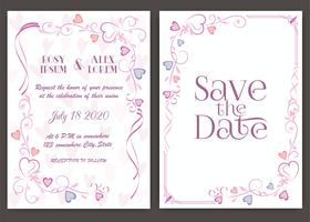 Wedding invitation card Floral hand drawn frame . vector