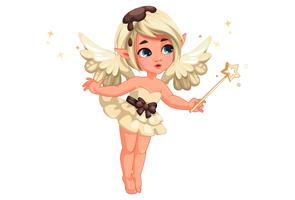 Cute little vanilla chocolate fairy vector