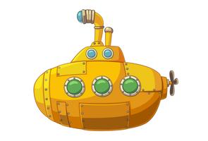 Cute yellow submarine vector