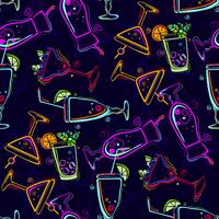 Seamless pattern with cocktails.  vector