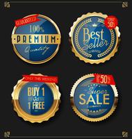 Luxury premium golden badges and labels vector