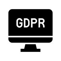 GDPR Icono de regulación de protección de datos general, estilo sólido vector