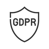 GDPR Icono de regulación de protección de datos general, estilo de línea vector