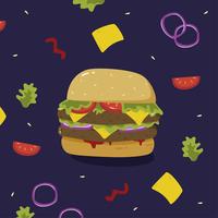 vector de comida de verano de hamburguesa