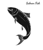 Salmon art highly detailed in line art style vector