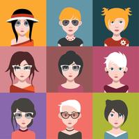 Set of people avatars with backgrounds vector