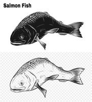 Salmon art highly detailed in line art style vector