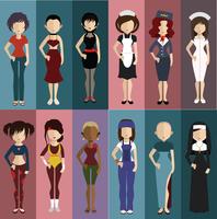 Set of people avatars with backgrounds vector