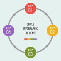 Gráfico de círculo, infografía de flechas de círculo o plantillas de diagrama de ciclo vector