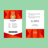 Red ID Card Template 08 vector