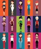 Set of people avatars with backgrounds vector