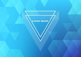 Abstract blue triangle background vector design