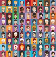 Set of people avatars with backgrounds vector