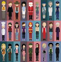 Set of people avatars with backgrounds vector