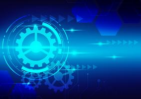 abstract digital technology with blue tech background vector design2