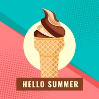 Verano con helado vector