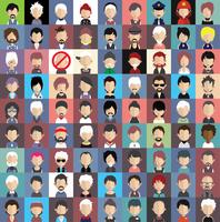 Set of people avatars with backgrounds vector