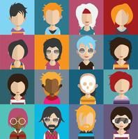 Set of people avatars with backgrounds vector