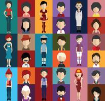 Set of people avatars with backgrounds vector