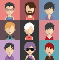 Set of people avatars with backgrounds vector