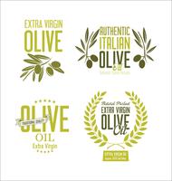 Olive oil retro labels collection vector