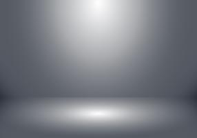 3D empty studio room show booth for designers with spotlight on gray gradient background. vector