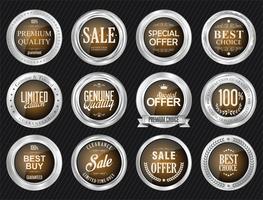 Luxury premium golden badges and labels vector