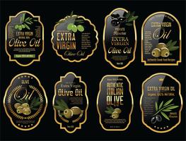 Olive oil retro labels collection vector