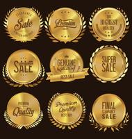 Golden sale labels retro vintage design collection vector