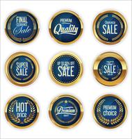 Golden sale labels retro vintage design collection vector