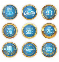 Golden sale labels retro vintage design collection vector